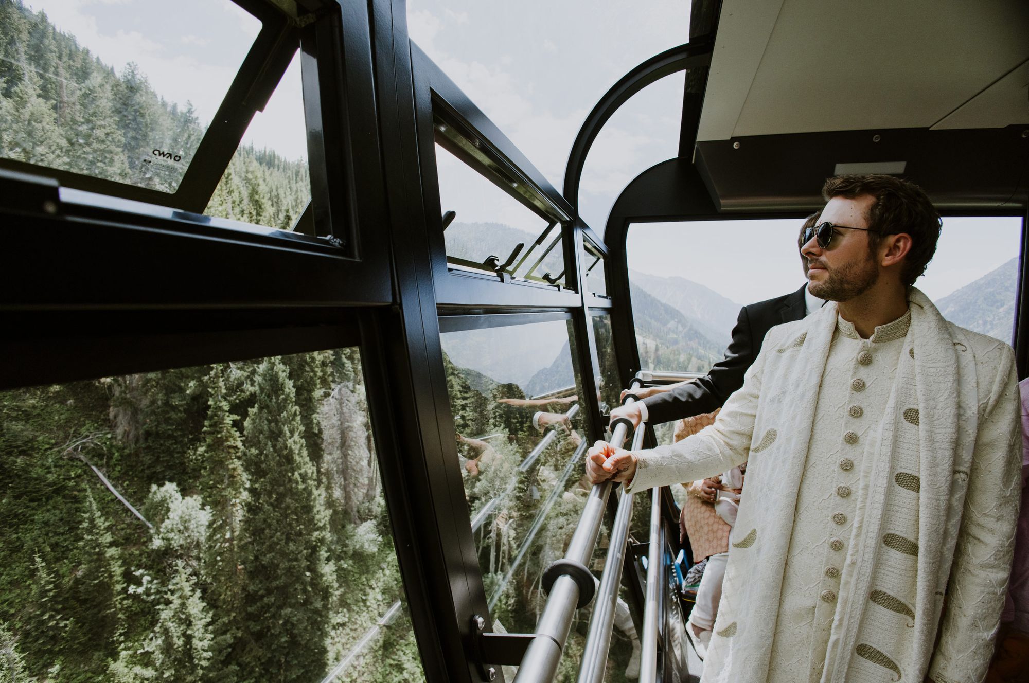 Groom on Gondola Wedding