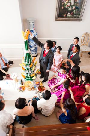 Family Gathers For Traditional Wedding Ceremony Ceremony