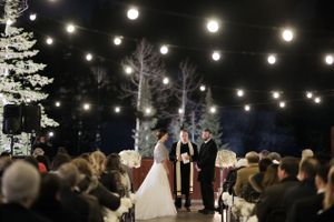 Decor with Snow-Sprinkled Trees Ceremony