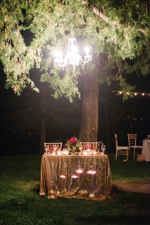 Hoopes Events | Brianne and Braden | Monument Park Stake Center | Salt Lake City Utah | Gold Sparkle Head Table Lighted By Chandelier Brianne_Braden_Monument_Park_Stake_Center_Salt_Lake_City_Utah_Chandelier_Head_Table_Gold_Sparkle_Tablecloth.jpg