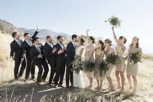 Groomsmen, Bridesmaids, Bride and Groom Wedding Party