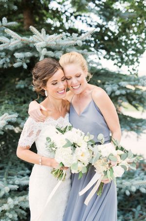 Warm Embrace Bride and Bridesmaid