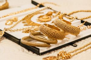 Gold Bridal Jewelry Getting Ready