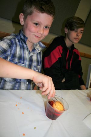 Happy Boy Dyeing Egg Children's Activities