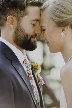 Bride and Groom Share Tender Moment First Look