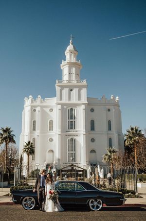 Vintage Car Outside St. George Temple Ceremony