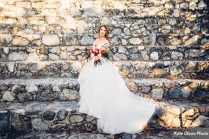Classic Bride on Stone Steps Classic Bride