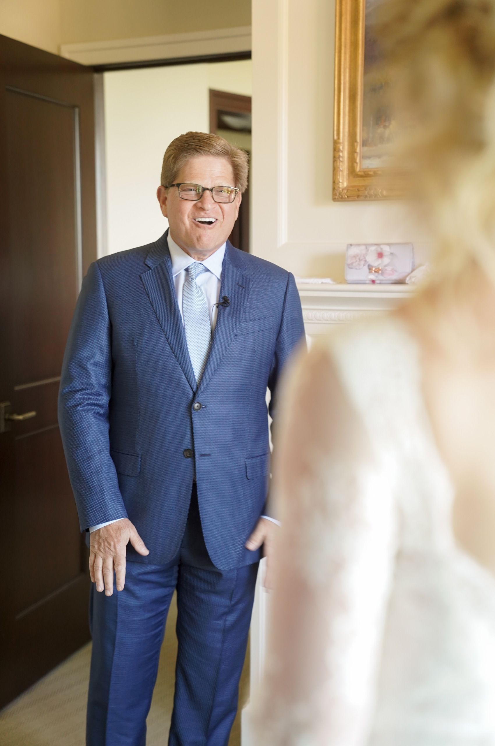 Surprised Father-of-the-Bride Getting Ready