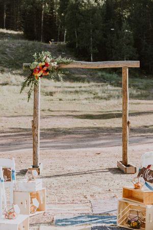 Rustic Arch Decor - Peach and Coral Roses Decor