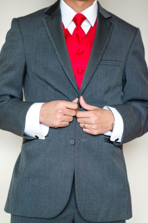 Groom's Wedding Aattire, Red Vest and Tie Room
