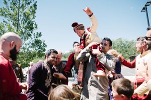 Hoopes Events | Reema and Spencer | Temple Har Shalom | Park City Utah | Baraat - Lifting Groom on Shoulders Reema_Spencer_Temple_Har_Shalom_Park_City_Utah_Baraat_Lifting_Groom_On_Shoulders.jpg
