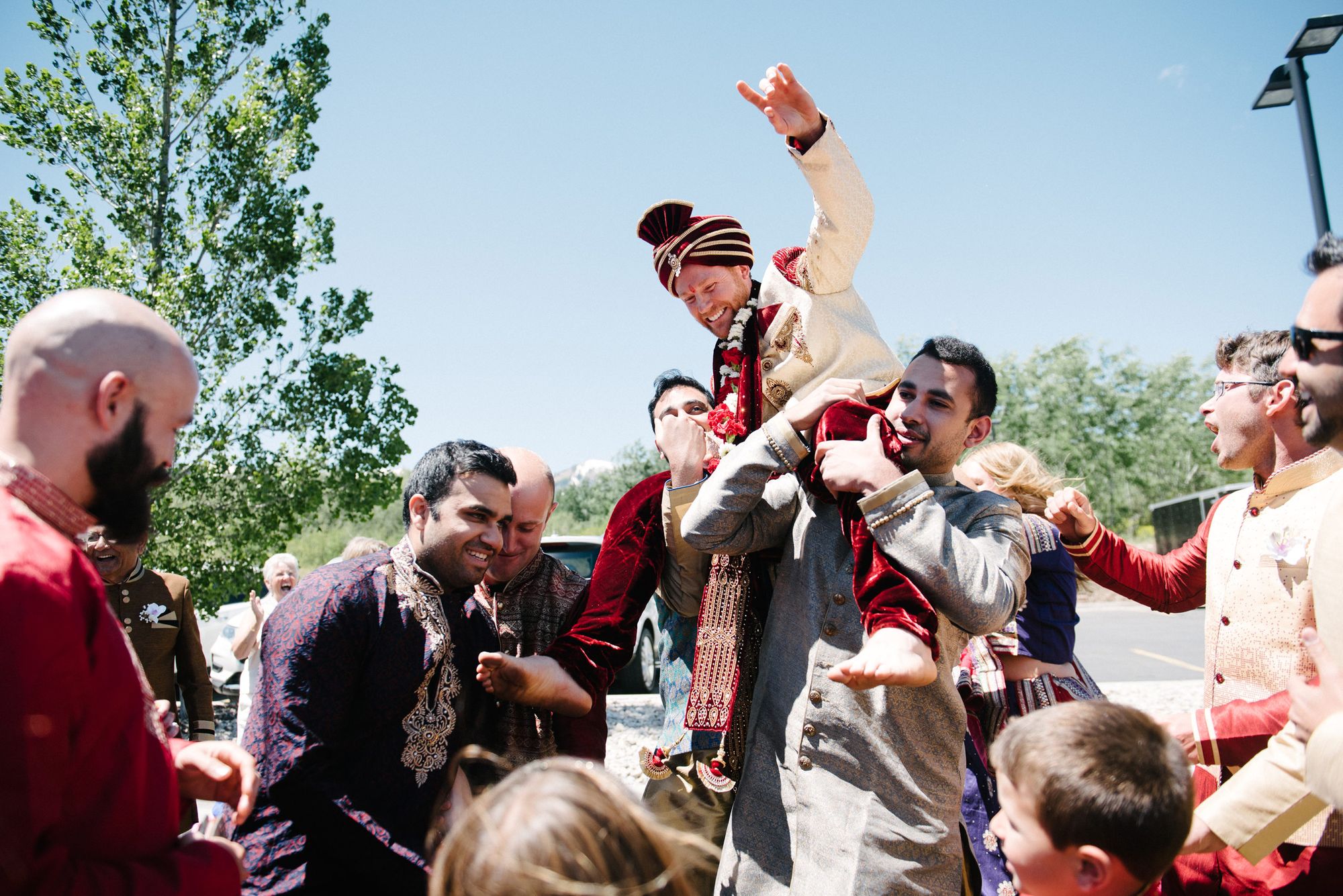 Hoopes Events | Reema and Spencer | Temple Har Shalom | Park City Utah | Baraat - Lifting Groom on Shoulders Reema_Spencer_Temple_Har_Shalom_Park_City_Utah_Baraat_Lifting_Groom_On_Shoulders.jpg