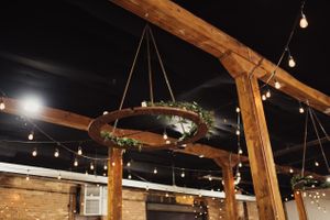 Greenery-Draped Light Fixture Details