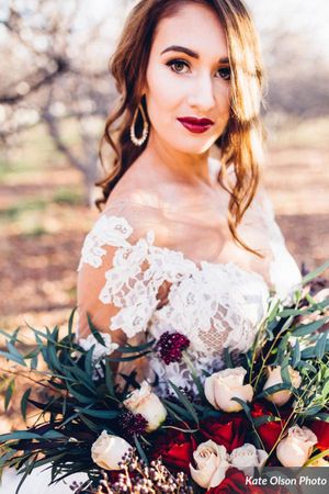 Holding Vivid Bridal Bouquet Bride