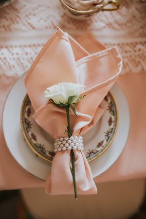 Hoopes Events | Tea Party Baby Shower | Provo Utah | Ornate Napkin with a White Rose Tea_Party_Baby_Shower_Provo_Utah_White_Rose_Ornate_Napking.jpg