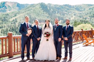 Bride and Groom with Groomsmen Ceremony