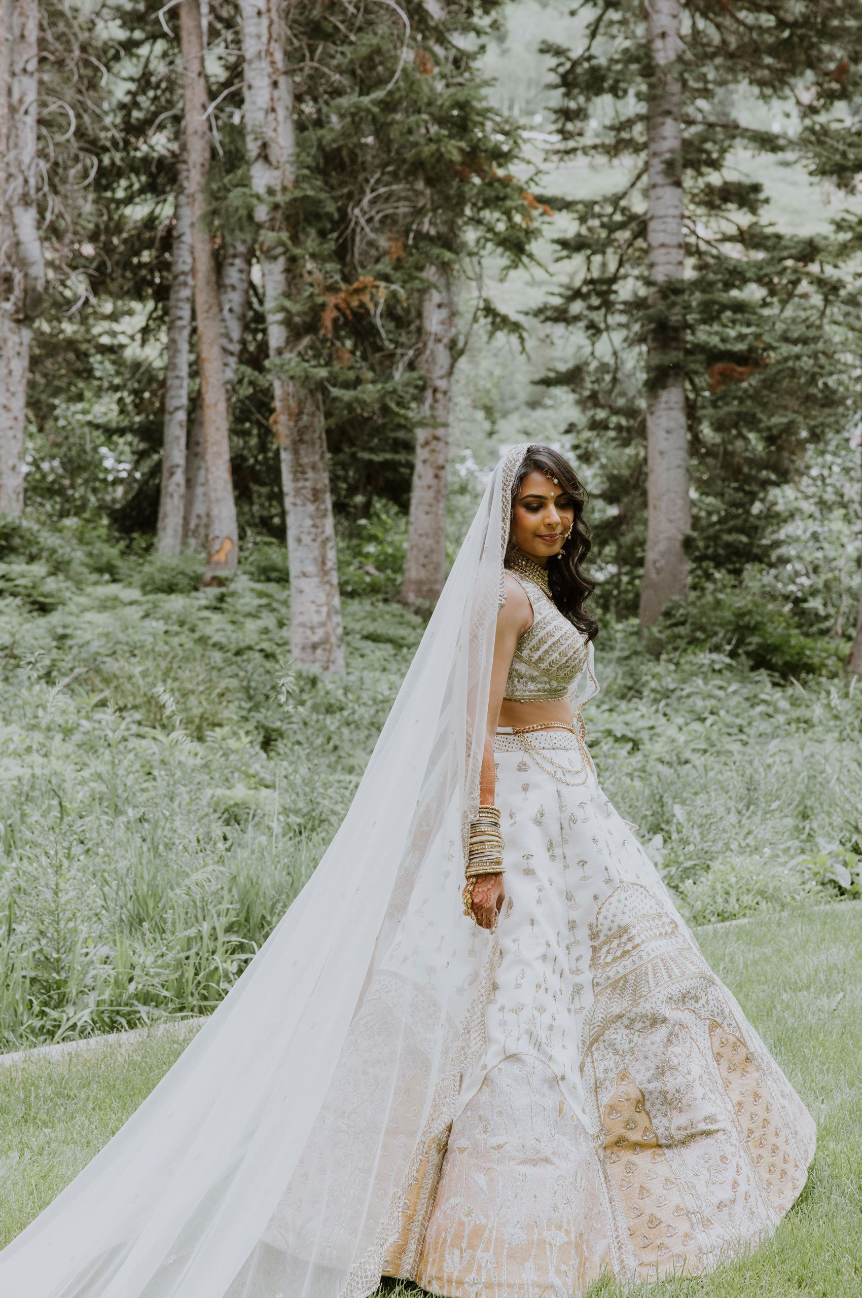 Bride in Garden Ceremony