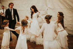 Dancing in a Circle With the Flower Girls Reception