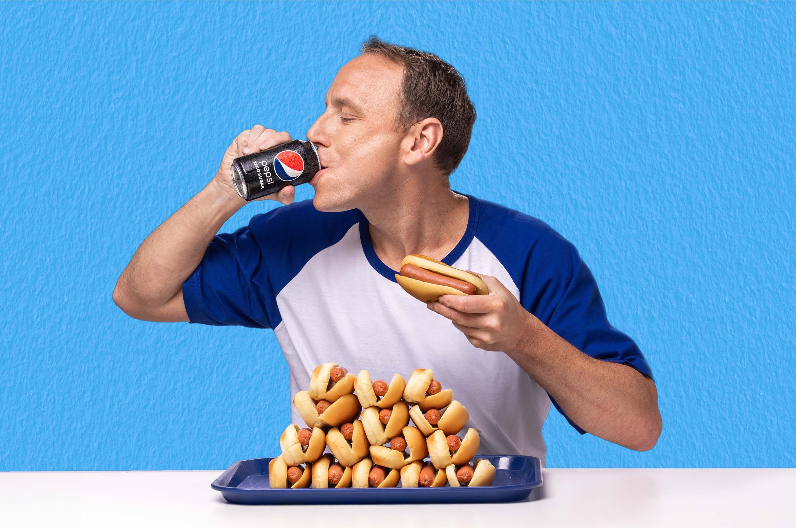 Competitive Eater Joey Chesnut for Pepsi by Chicago celebrity advertising photographer Jeff Schear