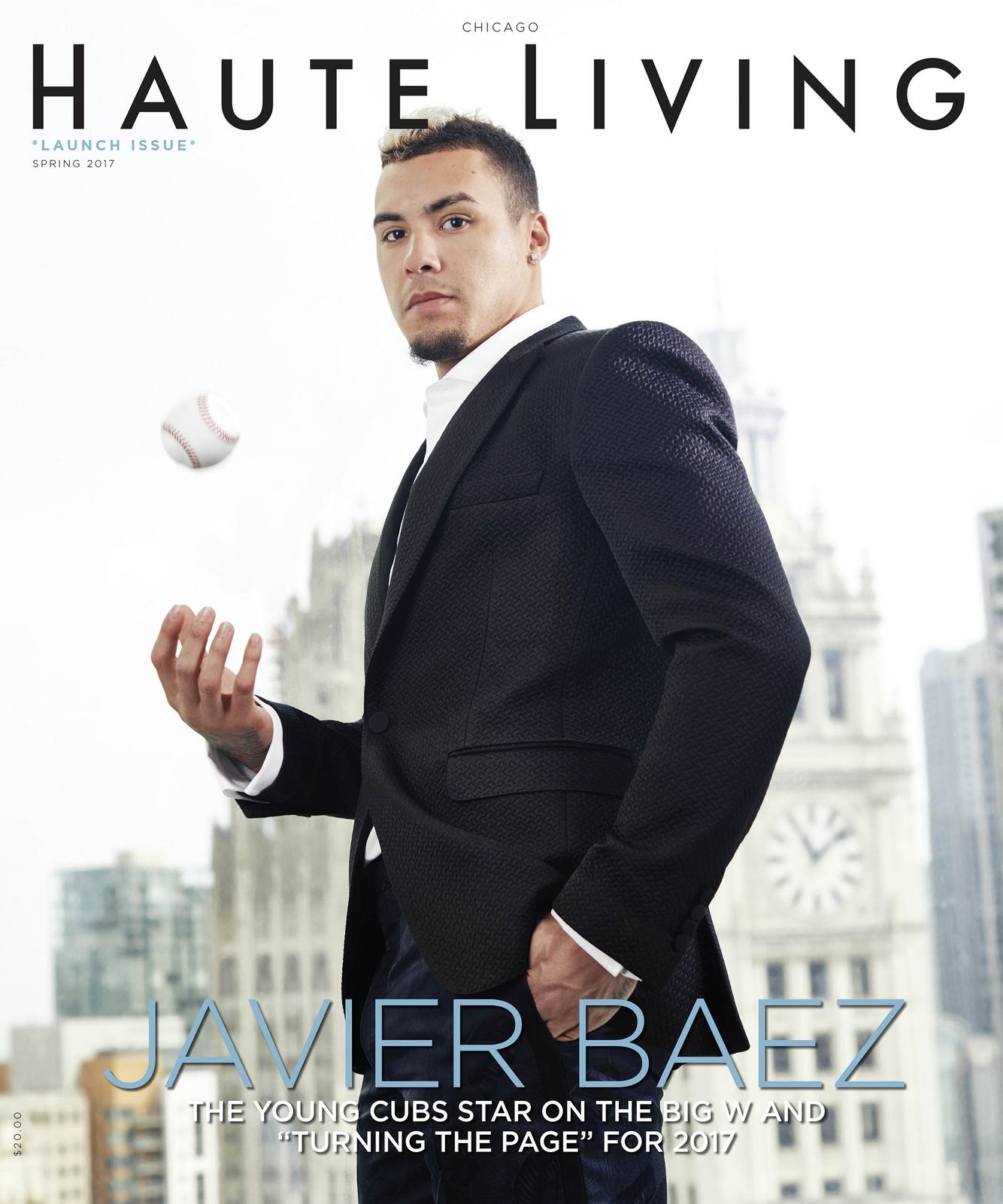 Javier Baez Haute Living Magazine cover by Chicago Advertising Photographer Jeff  Schear